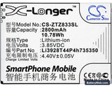 ZTE Avid Trio Replacement Battery, 3.85V, 2800mAh, Li-ion 5