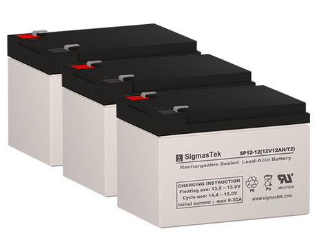 Peg Perego DJW12-12 DMU12-12 12V 12Ah High-Performance Replacement Battery 3-Pack
