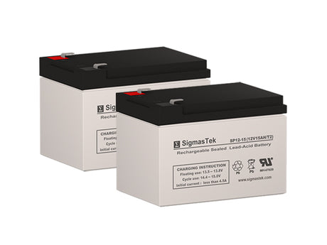 12V 15Ah F2 Compatible Replacement Battery for Lowrance Fish Finder - 2 Pack