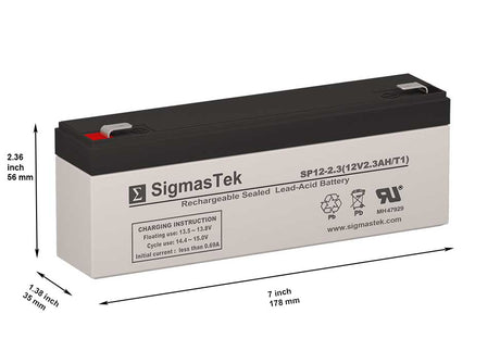 12 Volt 2.3 Amp High Performance Security Alarm Replacement Battery