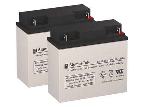 SigmasTek 12V 22Ah NB Terminal High Performance Replacement Battery Set - 2 Pack