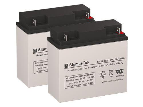 SigmasTek 12V 22Ah NB Terminal High Performance Replacement Battery Set - 2 Pack
