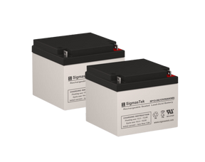 12 Volt 26 Amp NB Terminal SLA Compatible Replacement Battery Set (Set Of 2)