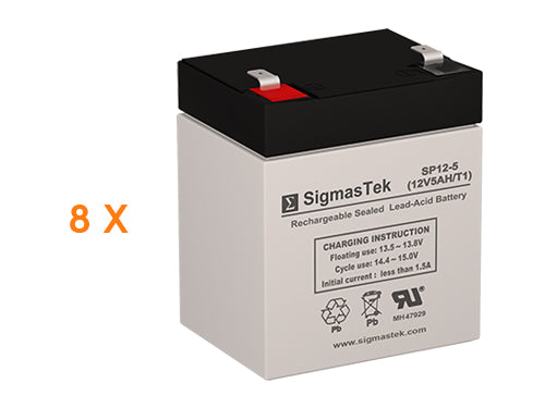 BS Battery B12-5 Compatible Replacement Battery Set - 8 Pack