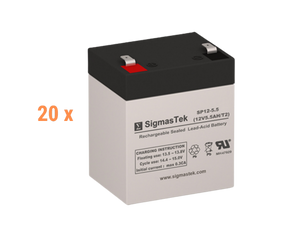 12V 5.5Ah T2 UPS High Performance Compatible Replacement Battery Set - 20