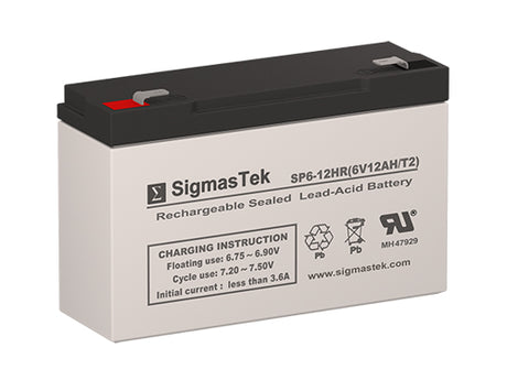 6 Volt 12 Amp F2 High Rate High Performance Compatible Replacement Sealed Lead Acid Battery