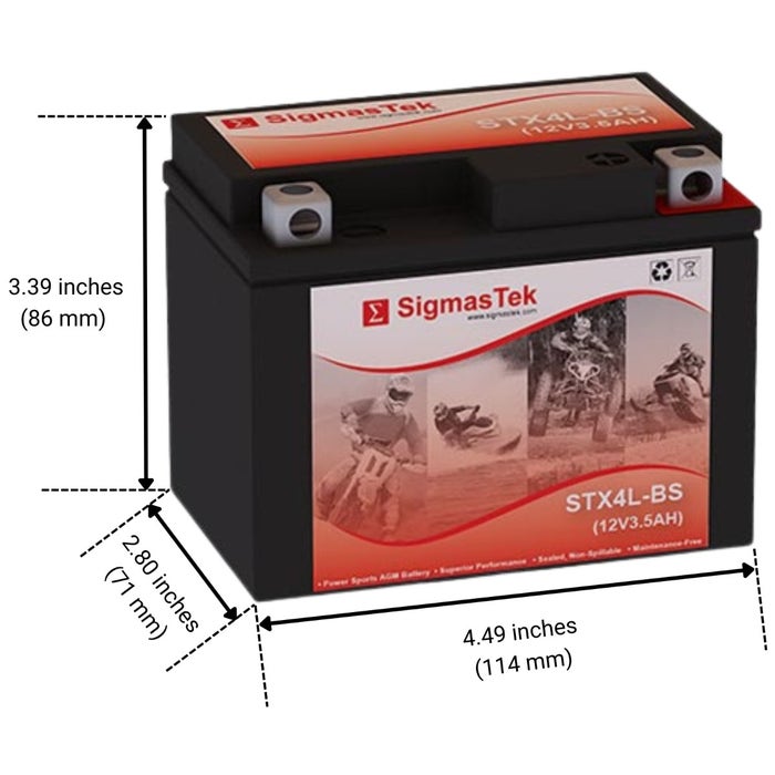 SigmasTek STX4L-BS High Performance Replacement Battery